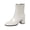 White, variant on Women Patent Leather GOGO Boots Square Toe Chunky Heel Ankle Boots Side Zip Block Heel Winter Booties