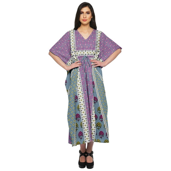 Moomaya Long Caftan Maxi Dress Beach Swimwear Cover Up Womens Kaftan Plus Size