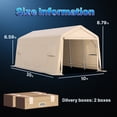 thumbnail image 5 of ADVANCE OUTDOOR 10x20 ft Heavy Duty Carport Outdoor Patio Anti-Snow Portable Canopy Storage Shelter Shed, Beige, 5 of 9