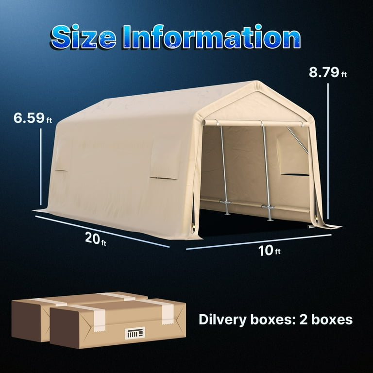 Harbor Freight Best Portable Garage For Snow Load Tangkula 10x20