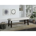 thumbnail image 6 of Callen Bench with Walnut Frame and Bronze Nailhead Trim in Linen White Fabric, 6 of 8