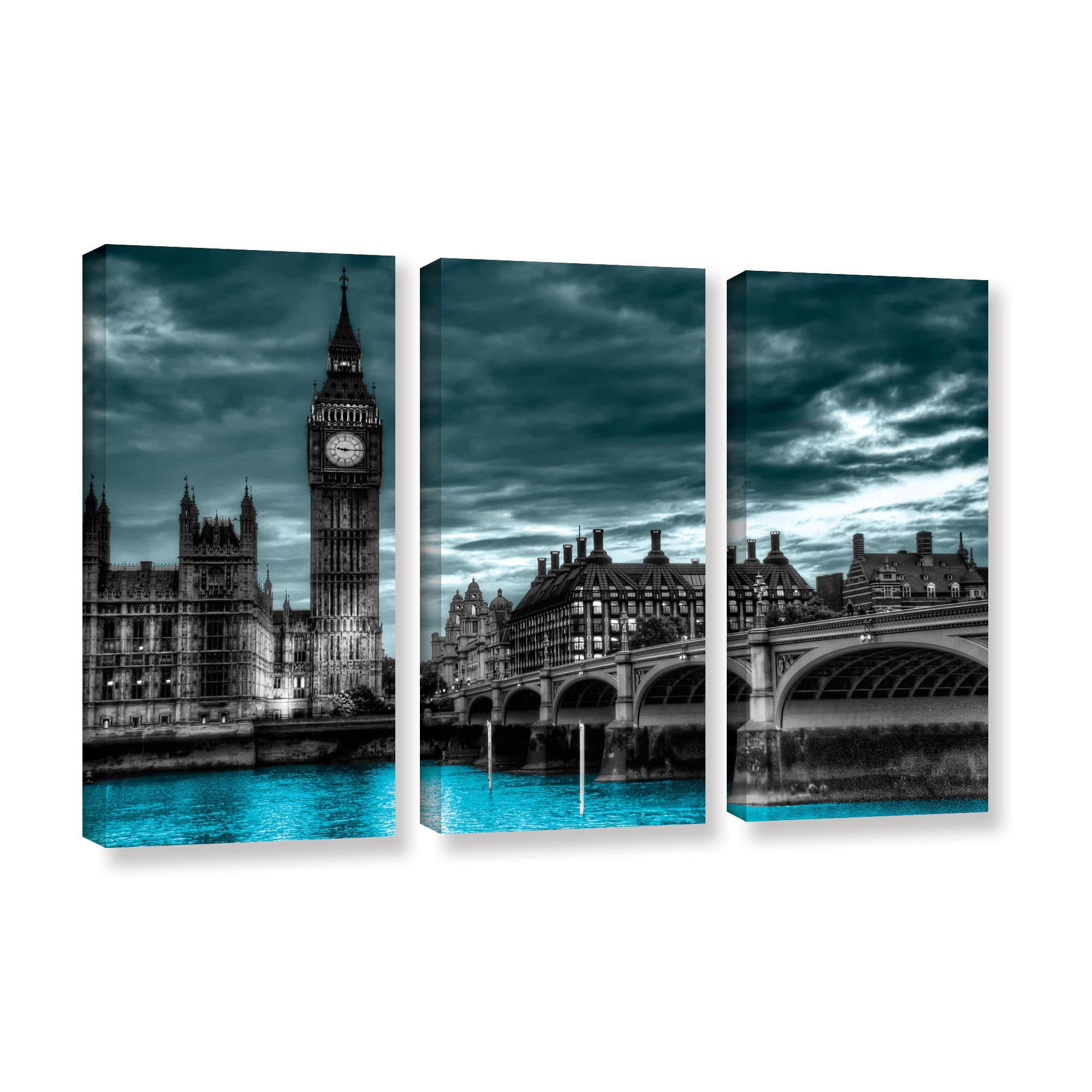 ArtWall Revolver Ocelot "London" 3 Piece Gallery-Wrapped Canvas