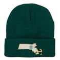thumbnail image 5 of Massachusetts State Flag Map Embroidered Long Beanie - Dk Green OSFM, 5 of 5