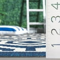 thumbnail image 5 of SAFAVIEH Courtyard Amelia Geometric Indoor/Outdoor Area Rug, Navy/Beige, 5'3" x 5'3" Round, 5 of 10