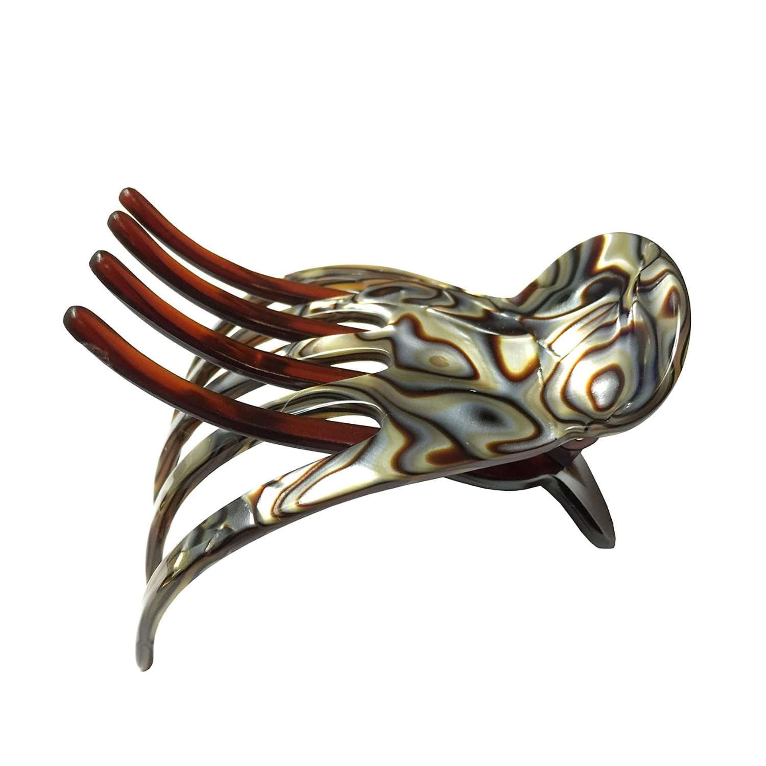 French Amie Scoop Medium Celluloid Handmade Hair Side Slider Beak Jaw Claw Clip