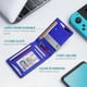 thumbnail image 4 of Wallet for Men Slim with 12 Slots RFID Blocking Men's Front Pocket Wallet Black with ID Window (CARBON BLACK AND BLUE), 4 of 5
