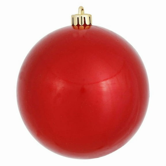 Vickerman 6" Red Candy Ball Ornament, 4 per Bag