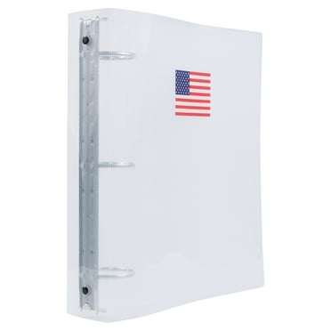 JAM Paper Plastic 2 in Binders, 3 Metal Rings, American Flag Clear, 1/Pack