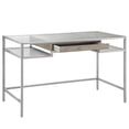 thumbnail image 2 of Madison Park Adela Tempered Glass and Metal Writing Desk in Antique Silver, 2 of 5