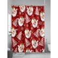 thumbnail image 5 of Fsddascl Funny Santa Claus Shower Curtain Set - 48" x 72" Washable Bathtub Curtain with 12 Hooks, Red Christmas Snowflake Xmas Tree Waterproof Fabric Stall Shower Curtains for Bathroom/Bathtub Décor, 5 of 6