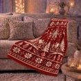 thumbnail image 6 of Nordic Winter Village Deer Snowflake Holiday, Festive Holiday Scene, Warm Flannel Blanket for Living Room and Reading Nook, Art Lovers Friendship Gift, Festive Home Decor, 6 of 9