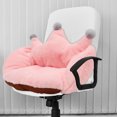 thumbnail image 2 of Cojín de asiento grueso con forma de corona, cálido y de felpa para el invierno, para el hogar y la oficina (rosa), 2 of 6
