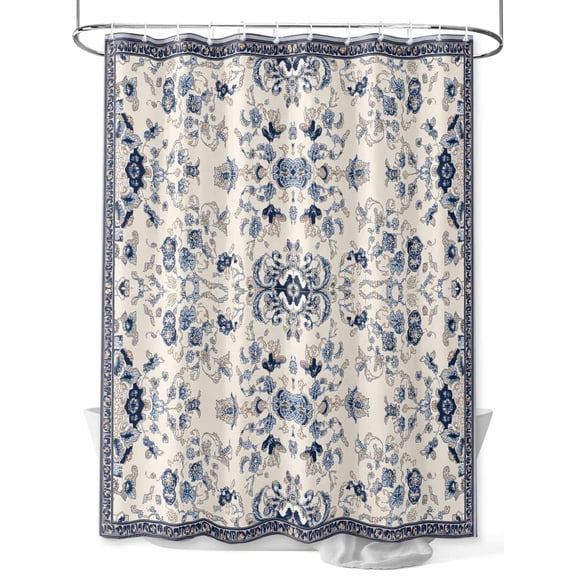 Fsddascl Boho Ethnic Shower Curtain Set - Long 72" x 84" Washable Bathtub Curtain with 12 Hooks, Vintage Shabby Southwest Floral Motifs Waterproof Fabric Stall Shower Curtains for Bathroom/Bathtub