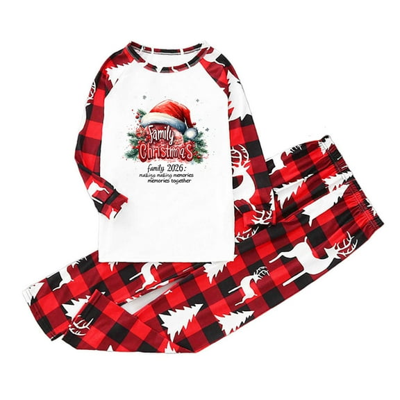 Womens Christmas Pajamas Family Matching Pjs Sets Alphabet Xmas Pjs Plus Size Xmas Pj Sets Long Sleeve Holiday Family Christmas Outfits Holiday Sleepwear