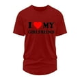 thumbnail image 3 of Mens Valentines T-Shirts I Love My Girlfriend Funny Cute Love Heart Printed Pullover Tees Short Sleeved Round Neck Casual Workout Tees, 3 of 4