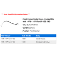thumbnail image 2 of Front Center Brake Hose - Compatible with 1978 - 1979 Ford F-150 4WD, 2 of 2