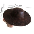thumbnail image 3 of Faux Leather Tricorn Pirate Hats for Women Men Thickened Cowboy Hat with Brim Western Felt Hat Casual Hats, 3 of 8