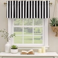 thumbnail image 3 of Black Striped Valances for Windows, Decorative Rod Pocket Window Valance Curtains, Modern Farmhouse Black White Stripes Short Curtain Drapes for Kitchen/Bathroom/Living Room, 2 Panels, 60" W x 18" L, 3 of 8