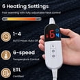 thumbnail image 5 of Dhole Heated Blanket Electric Blanket Throw Waffle, 50x60 Inches，Sherpa Fleece Fast Heating Blanket 6 Heating Levels & 4 Hours Auto Off ETL Certification, Black, 5 of 10