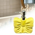 thumbnail image 6 of Kuntesetty Bow Hand Soap Dispenser Cute Ceramic Soap Bottle for Lotion Shampoo Bathroom Yellow, 6 of 8
