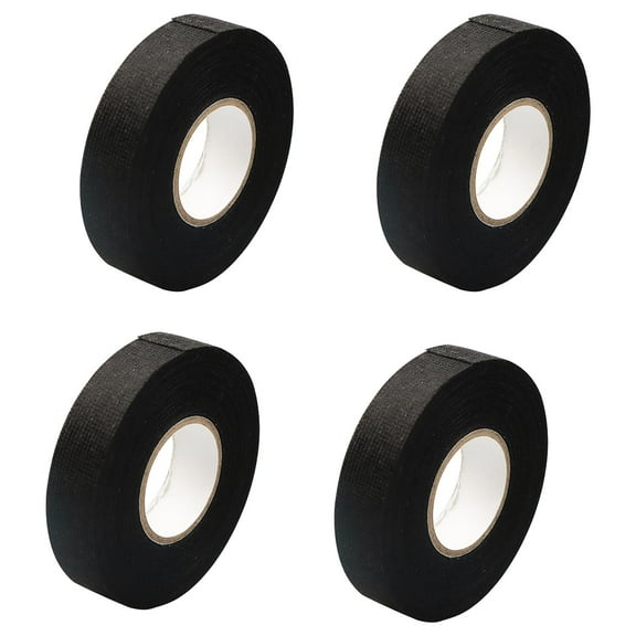 Automotive Cloth Anti Abrasion Tape, 4 Rolls 3/4x50ft Wire Harness Cloth Tape Strong Adhesion High Temp Wiring Loom Harness Protection Insulation Black