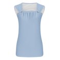 thumbnail image 4 of AherBiu Summer Tank Tops for Women Ruched Square Neck Wide Strap Casual Comfy Fitting Shirts Camisole, 4 of 5