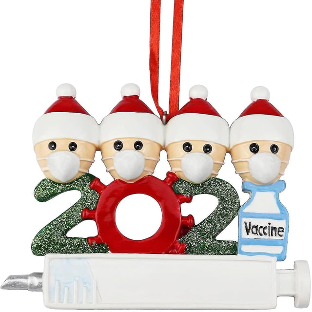 Todos estamos vacunados, decoraciones personalizadas para árboles de Navidad