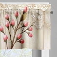 thumbnail image 4 of Ambesonne Sakura Valance & Curtain 3 Pcs Set, Japanese Cherry Blossom Art, 55"x30", Blush Olive Green Dusk, 4 of 7