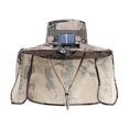 thumbnail image 3 of Sombreros de pescador con ventilador solar para deportes de playa, para hombres y mujeres Camuflaje caqui, 3 of 9