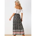 thumbnail image 3 of DARING DIVA Women's Boho Flare Floral Skirt XL Navy Blue, 3 of 6