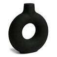 thumbnail image 1 of Villa Moda Oona Decorative Modern Ring Vase, Large, Black, 1 of 7