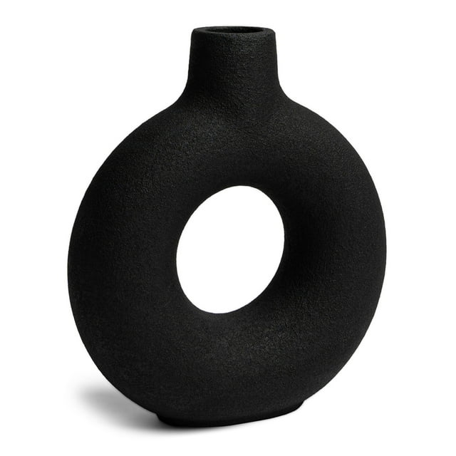 Vase Anneau Décoratif Moderne Villa Moda Oona, Grand, Noir