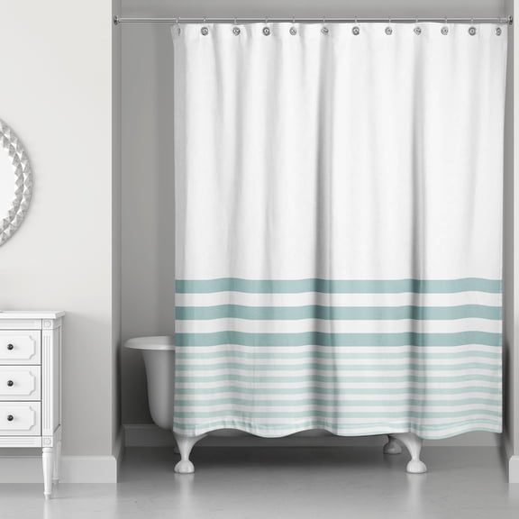 Creative Products Teal Stripes 71x74 Shower Curtain