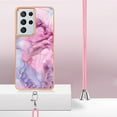 thumbnail image 4 of Mantto for Samsung Galaxy S21 Ultra Case, with Lanyard Adjustable Strap, Marble Pattern Soft TPU Bumper Hard PC Back Shockproof Protective Glossy Stylish Durable Phone Case for Women Girls,Pink, 4 of 7