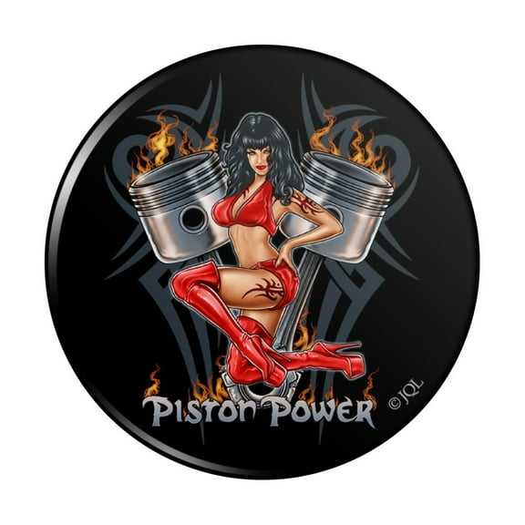 Piston Power Motorcycle Chopper Biker Kitchen Refrigerator Locker Button Magnet