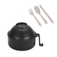 thumbnail image 1 of Ramen Bowl Cooker Set - Straw Instant Noodles Bowl with Handles black, 1 of 5