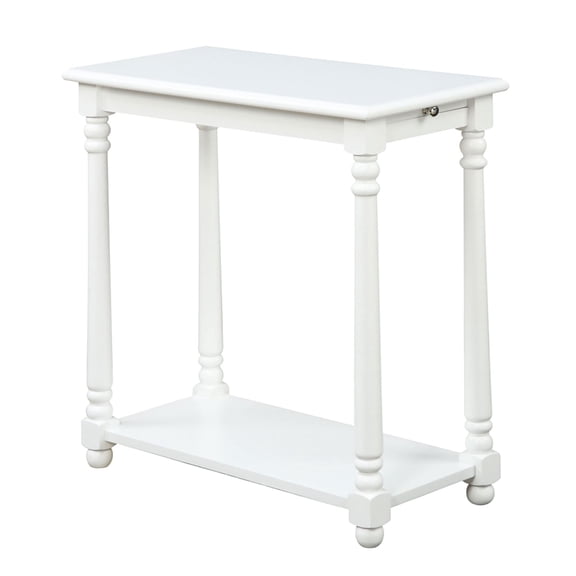 Pemberly Row End Table in White Wood Finish