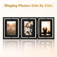 thumbnail image 6 of 4x6 Picture Frame, Tabletop Rustic Wood Hinged Folding Triple Picture Frames Collage, Double-Sided Display Rotatable High Definition Glass Photo Frame ,Black, 6 of 8
