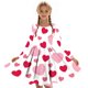 thumbnail image 5 of Vestido de manga larga con cuello redondo para niñas, vestido elástico de manga larga, corte A, estilo patinador con volantes, vestido de recital escolar, vestido de manga larga con cuello redondo par, 5 of 6