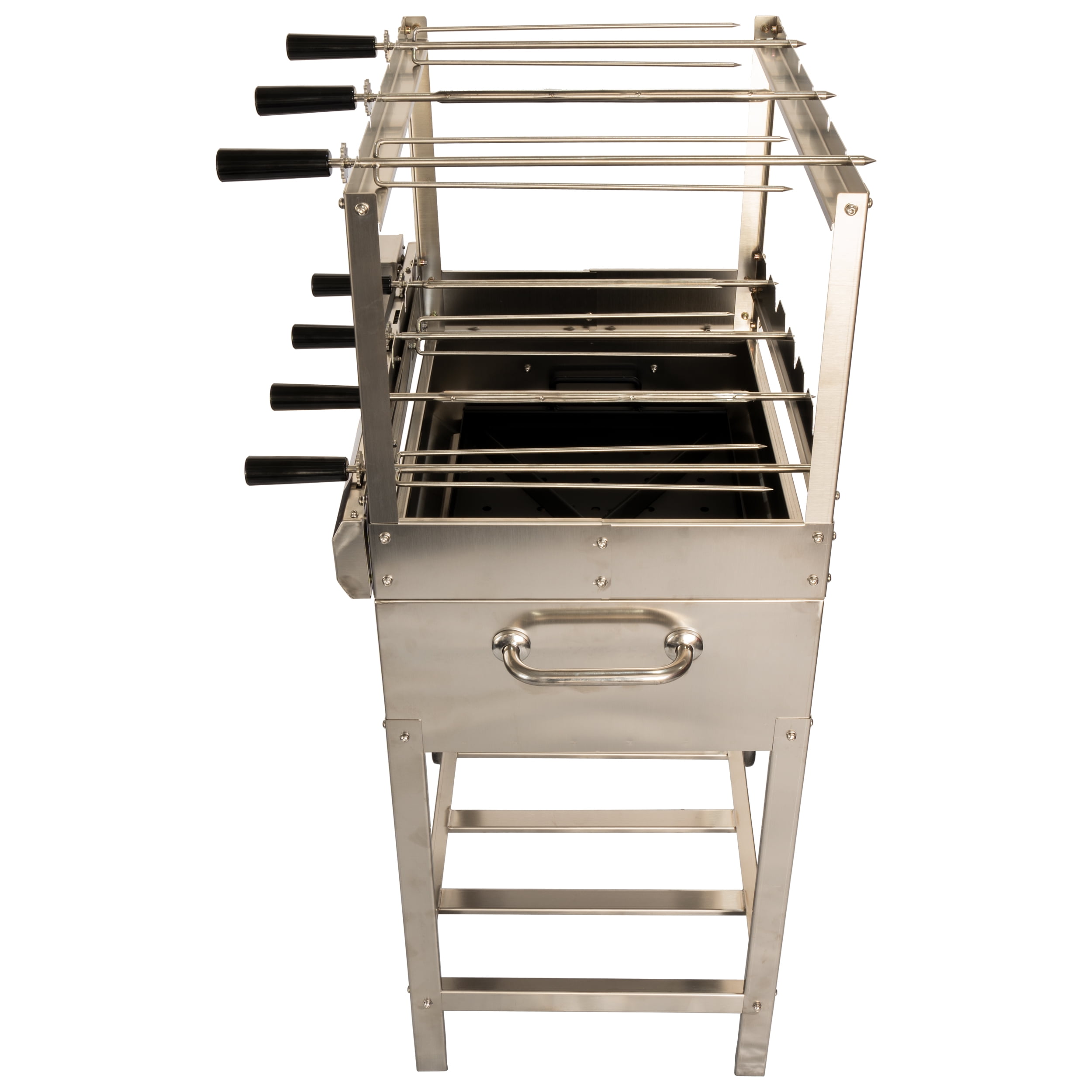 Charcoal Brazilian Electric Rotisserie Grill - 7 skewers - Churrasco - Stainless Steel BBQ