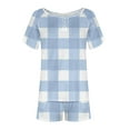 thumbnail image 6 of cfhntfmh 2 Piece Outfits for Women Summer Trendy Print Round Neck Buttons Tops Baggy Pocketed Shorts Loungewear Sets, 6 of 7