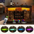 thumbnail image 3 of Bestier Wine Bar Cabinet with LED Lights, Kitchen Buffet Sideboard with Storage, for Living Room, 50Inch, Rack Rustic, 3 of 8
