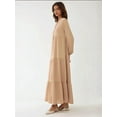 thumbnail image 7 of Textured Long Sleeve Crew Neck Maxi Dress, 7 of 7