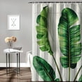thumbnail image 2 of Orinice Funny shower curtain tropical banana leaves watercolor bathroom set, 60x72, 2 of 7