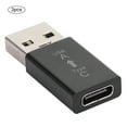 thumbnail image 3 of 3 piezas USB 3.0 macho a tipo C hembra adaptador conector convertidor electrónico universal (negro), 3 of 5