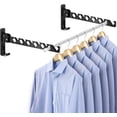 thumbnail image 2 of shiyou-Wall Mounted Clothes Drying Rack, 2 Pack Metal Laundry Hanger Drying Rack Indoor, 180 Degrees Foldable Clothes Organizer for Balcony, Bathroom, Wardrobe, Laundry Room (Matte Black), 2 of 4