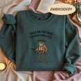 thumbnail image 2 of Hold On Partner Im Overstimulated Embroidered Shirt, Cowboy Frog Sweatshirt, Cowboy Frog Unhinged Shirt, Cute Animal Shirt, Funny Frog Shirt, 2 of 5