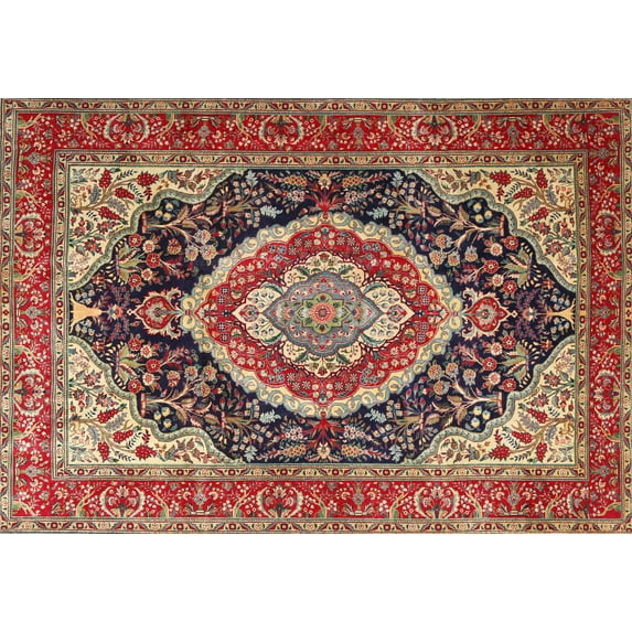 Ahgly Company Indoor Rectangle Traditional Fire Brick Red Persian Area Rugs, 8' x 12'