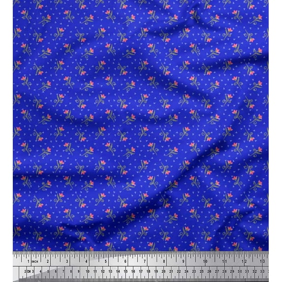 Soimoi Cotton Jersey Fabric Swirl,Triangle & Floral Artistic Printed Craft Fabric by The Yard 58 Inch Wide