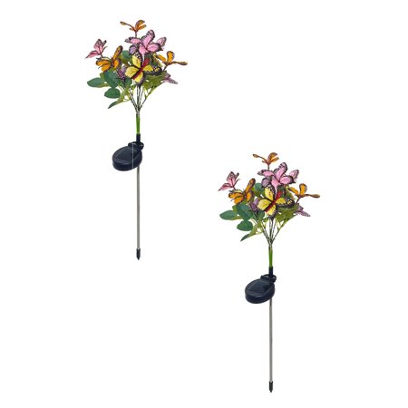 

Solar Powered Swaying Butterfly Light In The Wind Decorative Garden Light Color Changing Butterfly Design Used For Outdoor Solar LED Lights In Courtyards Courtyards And Passag *2PCS